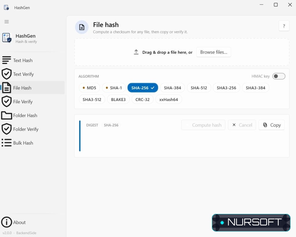 BackendSide HashGen 2.0.0 screenshot 2