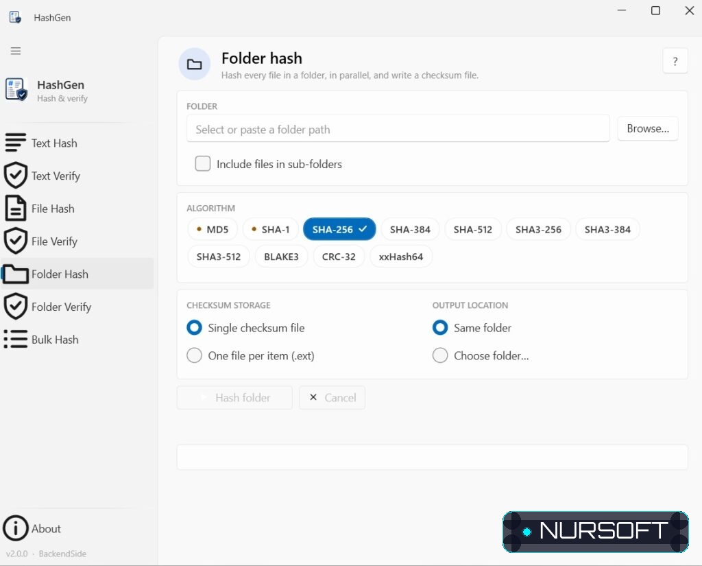 BackendSide HashGen 2.0.0 screenshot 1